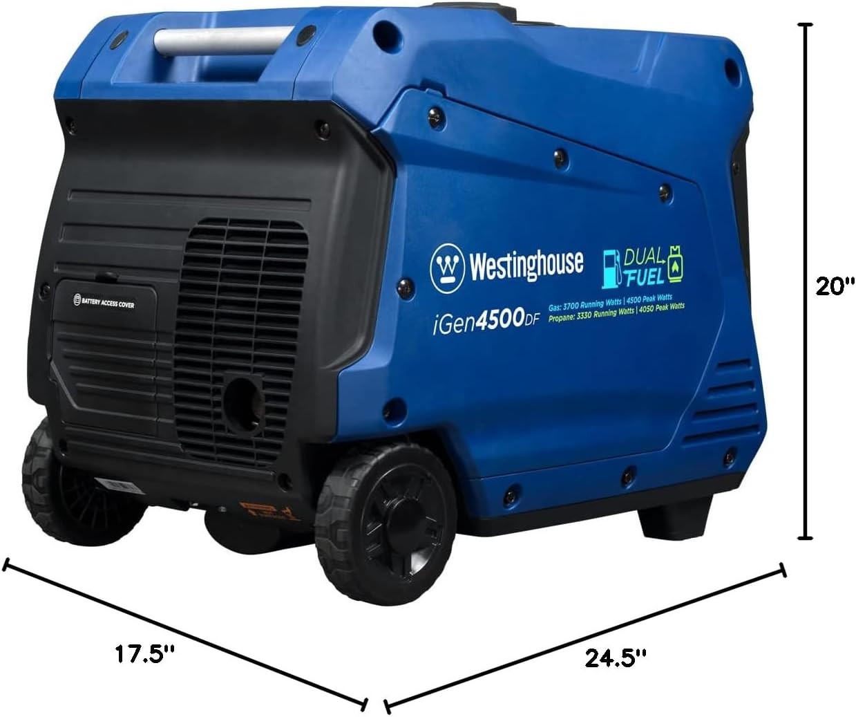 Westinghouse 5000 Peak Watt Super Quiet Portable Inverter Generator, Remote Electric Start with Auto Choke, Wheel & Handle Kit, RV Ready, Gas Powered, Parallel Capable