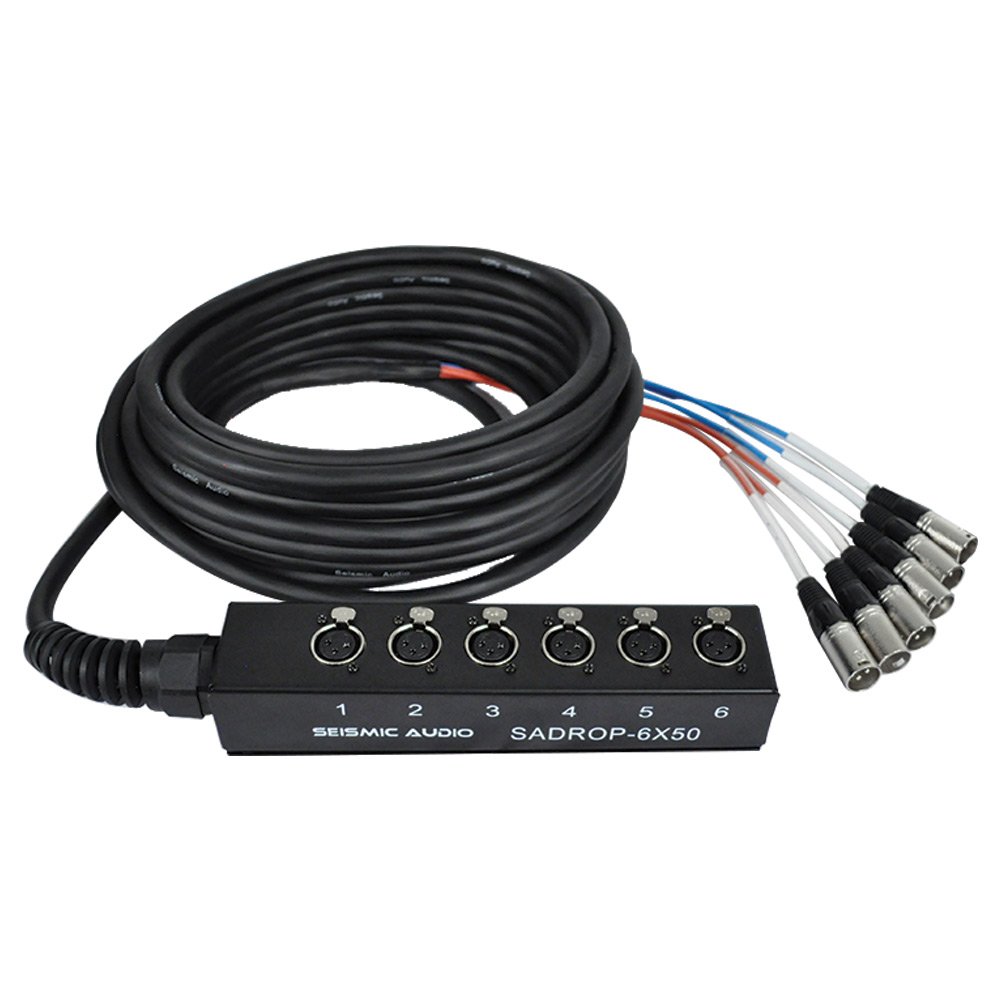 Seismic Audio SADROP-6x30 6 Channel Drop Snake Cable, 30-Feet Pro Audio Sub Snake