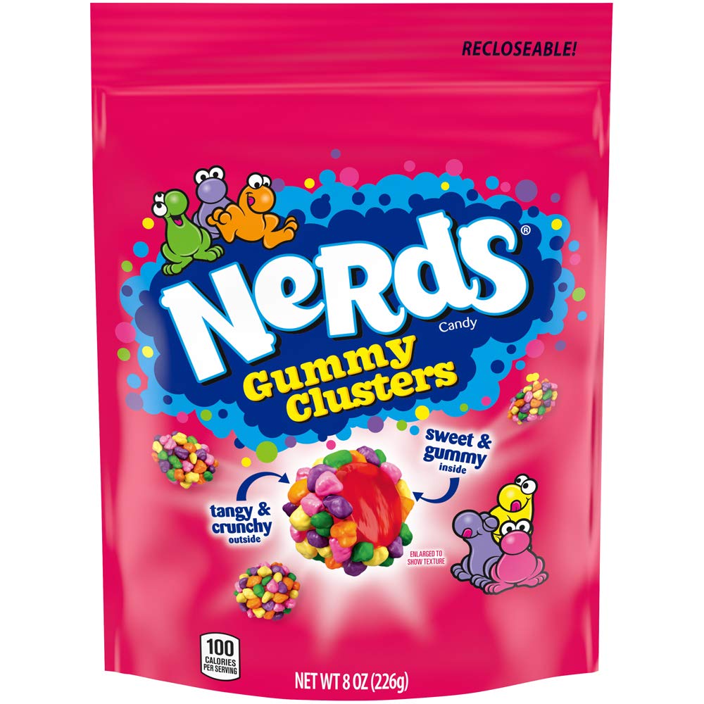 Nerds, Gummy Clusters Candy, Rainbow, Crunchy and Gummy, 8 Ounce