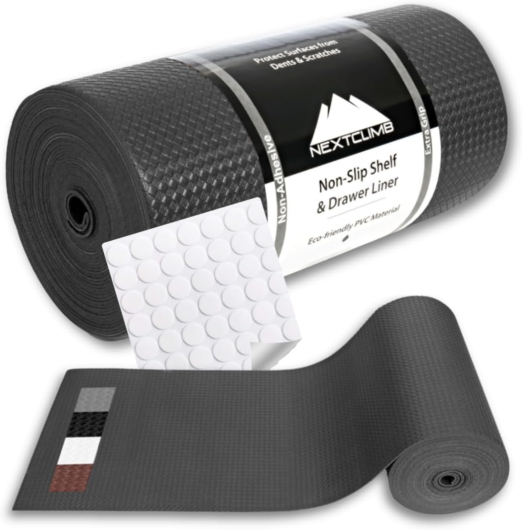Shelf Liner, Drawer Liner & Kitchen Cabinet Liner – Thick Waterproof Rubber Refrigerator Liners, Fridge Mat, Wire Shelf Cover for Dresser, Pantry