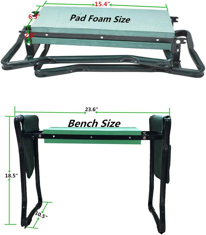 AWEHIRU labworkauto Garden Foldable Bench Seat Stool Kneeler Portable Garden Folding Stool