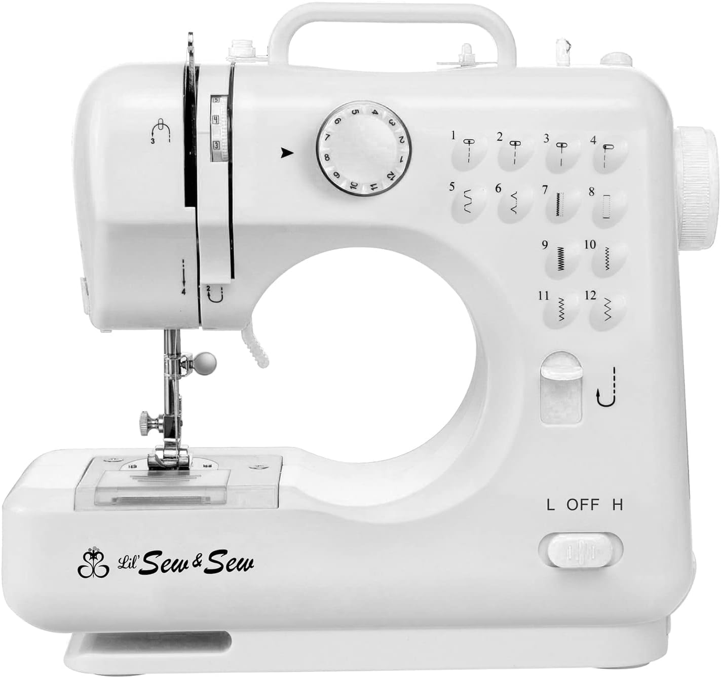 MICHLEY LSS-505+ Desktop 12-Stitch Sewing Machine, White