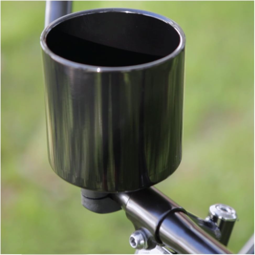 Kroozie Deluxe Bike Bottle Holder – Universal, Stainless Steel Bike Cup Holder for Handlebars – For Vertical or Angled Bars & Drinks up to 48 Oz. – Stroller, Cruiser, & Ebike Accessories
