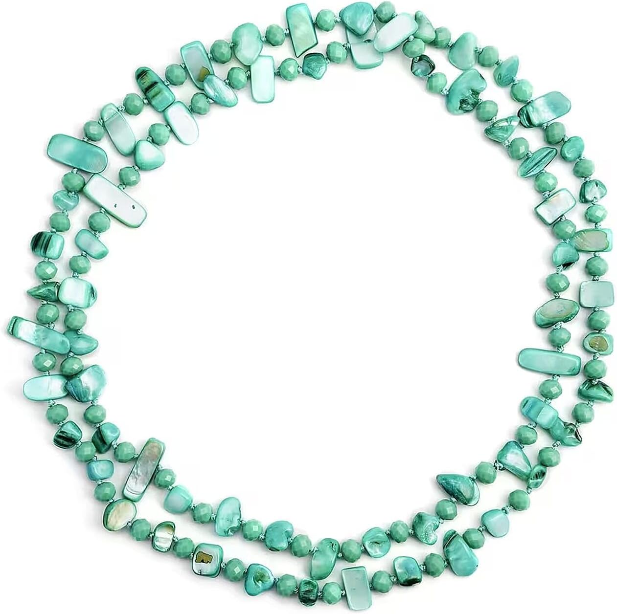 SHOP LC DELIVERING JOY Shell Chips Glass Beaded Necklace for Women Jewelry for Women Size 47" Birthday Gifts