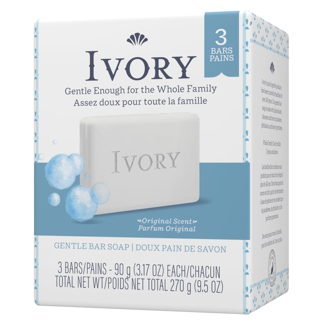 Ivory Soap Personal Bar 3.1 Ounce, Pack of 3