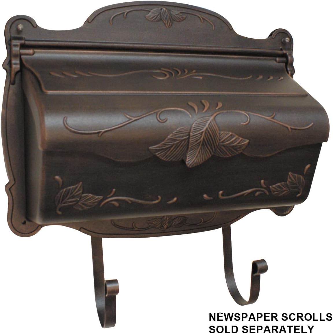 Special Lite Floral Horizontal Wall Mount Mailbox - Black Aluminum Mailbox for Wall Mount - SHF-1001-BLK
