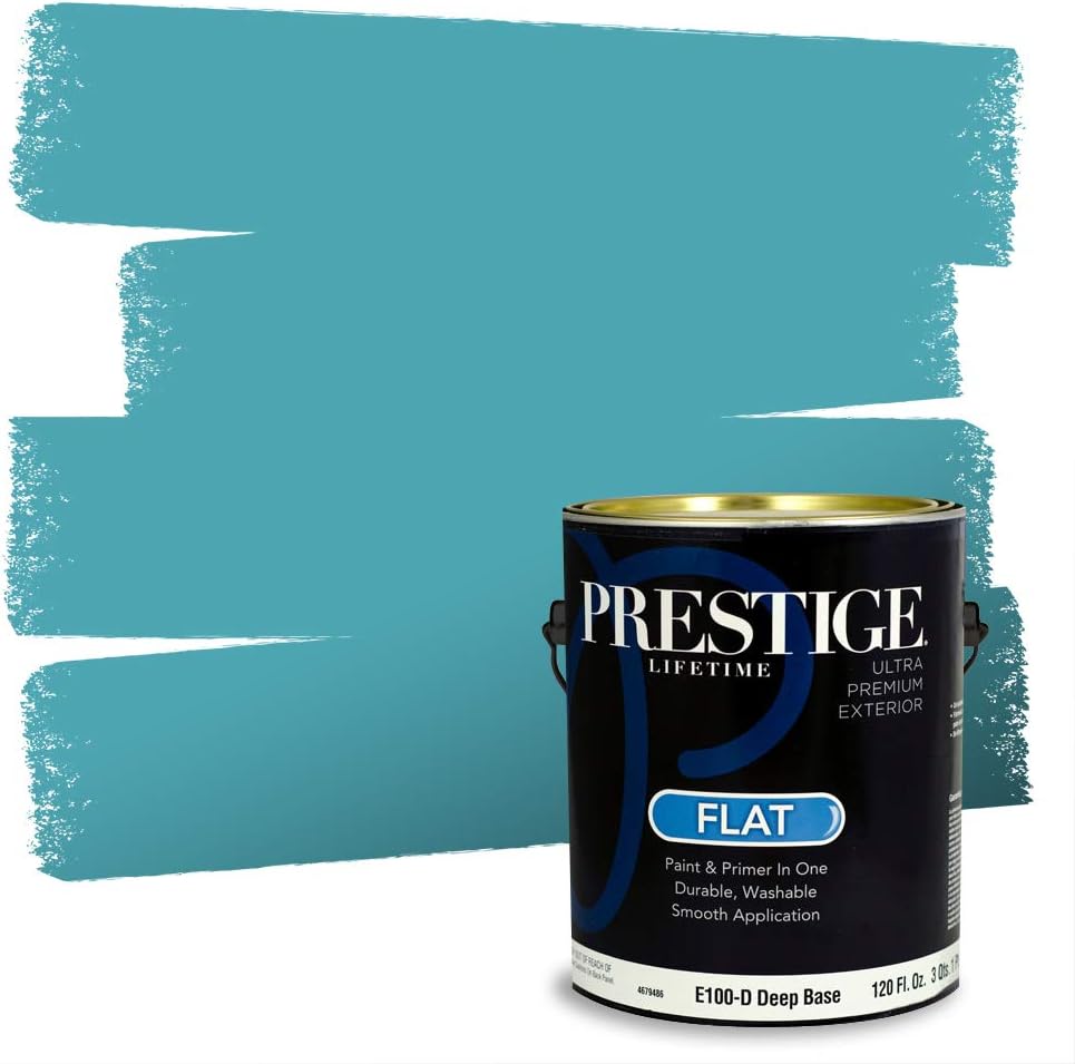PRESTIGE Paints Exterior Paint and Primer In One, 1-Gallon, Satin, Comparable Match of Sherwin Williams* Blue Nile*