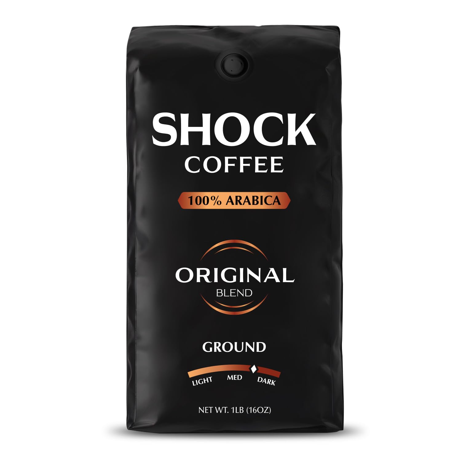 Shock Coffee Ground, The Strongest Caffeinated All-Natural Coffee, Up to 50% more Caffeine. 1 pound