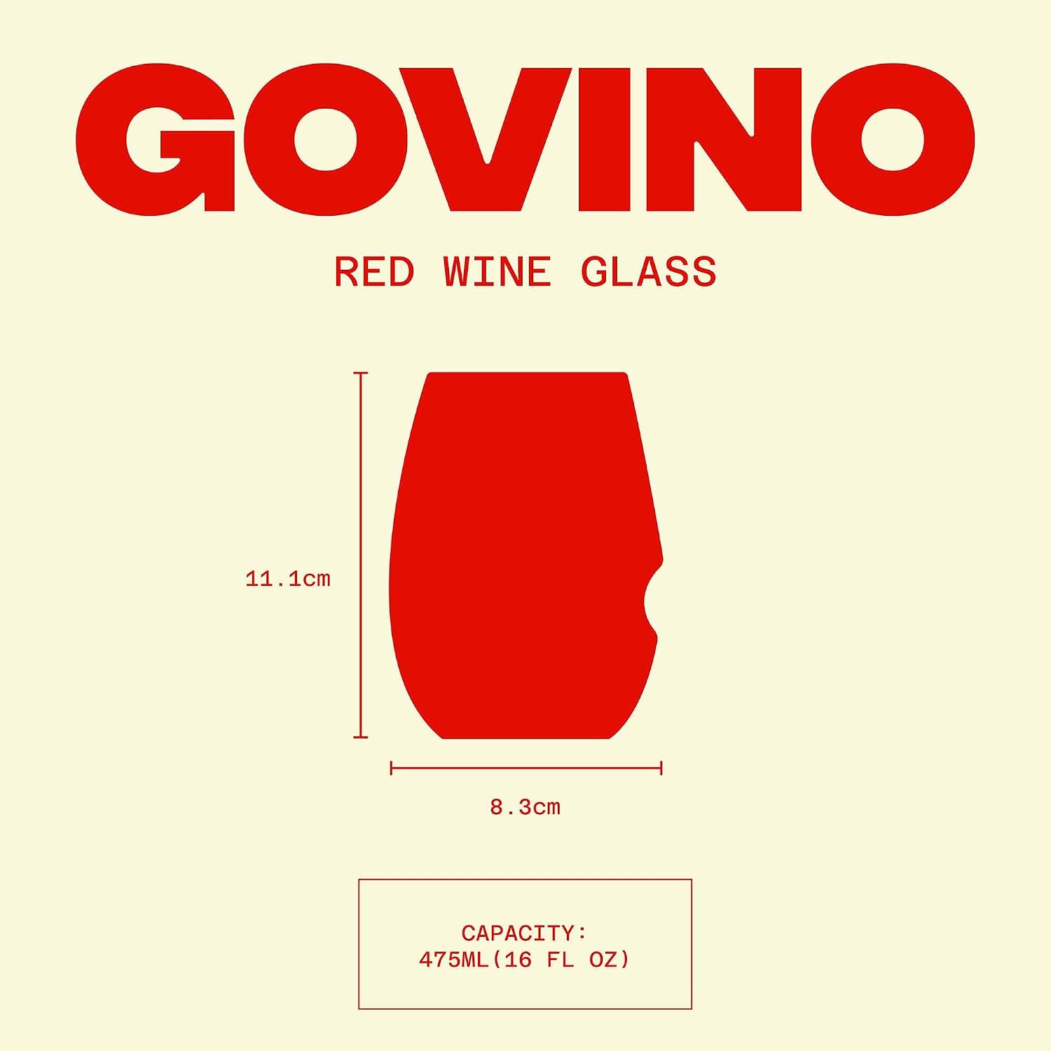 GOVINO Unbreakable Plastic Wine Glasses - Stemless Shatterproof Tritan Glassware, Fancy Cups That Look Like Glass, 16oz, Set of 4