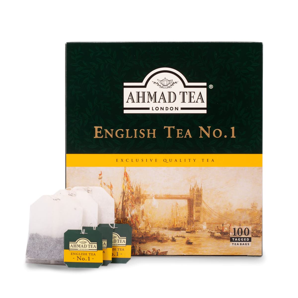 Ahmad Tea Green Tea, Green Tea Teabags 100 ct - Caffeinated & Sugar-Free