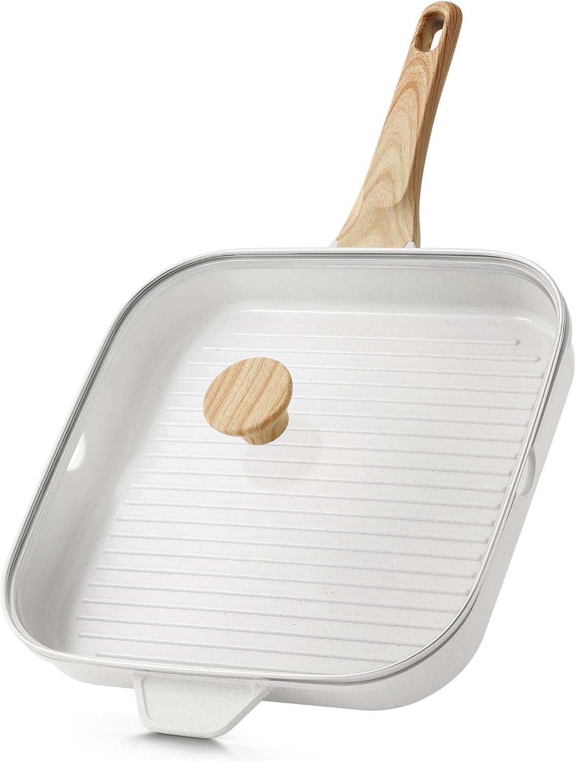 SENSARTE Nonstick Griddle Grill Pan, Pro-Grid Reversible Grill & Griddle Pan, Two Burner Cast Aluminum