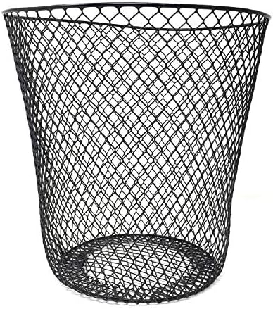 Essentials Wire Mesh Waste Basket (Black)