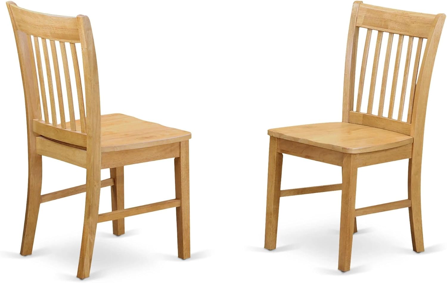 East West Furniture NFC-MAH-W Norfolk Dining Room Chairs - Slat Back Solid Wood Seat Chairs, Set of 2, Mahogany