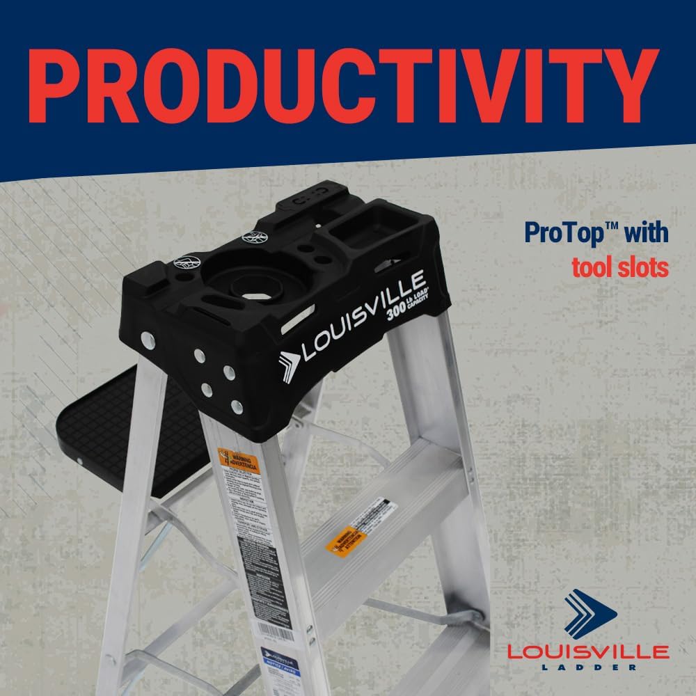 Louisville Ladder 2-Foot Aluminum Step Stool Industrial, 300-Pound Load Capacity, Type IA, AS3002