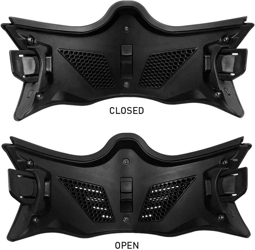 ILM Open Face Motorcycle 3/4 Half Helmet for Moped ATV Cruiser Scooter DOT (Black Chin Guard, Chin Guard)