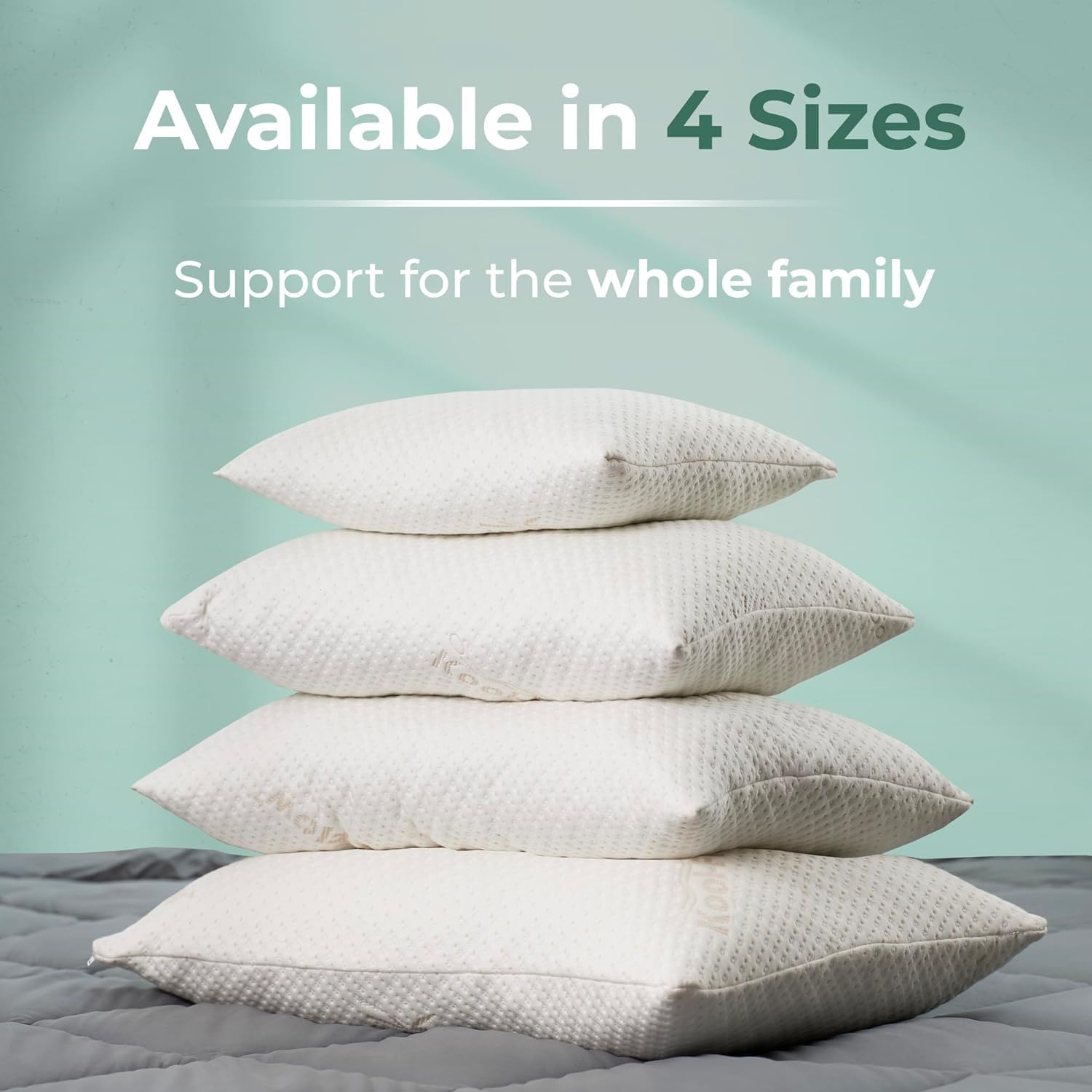 Snuggle-Pedic Adjustable Memory Foam Pillows - GreenGold Certified Pillow w/ Viscose of Bamboo Cover for Side, Stomach & Back Sleepers - Made in the USA - Standard