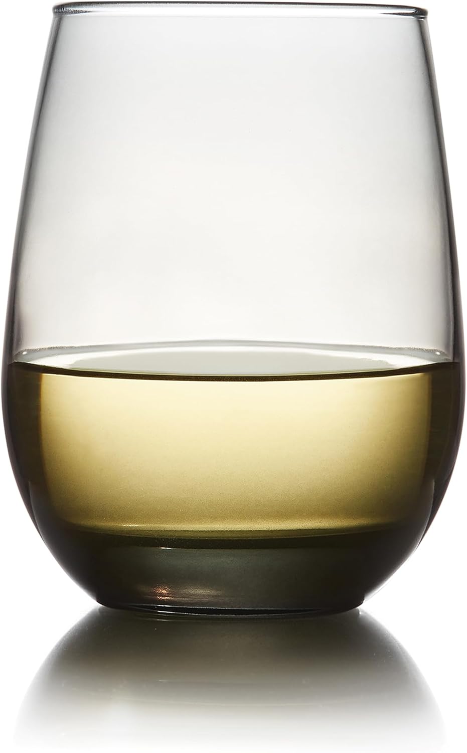 Libbey Classic Blue All-Purpose Stemless Wine Glasses Set 6, Timeless Wine Cups Set of 6, 15.25 Oz, Wine Glass Set for Dinners, Weeknights