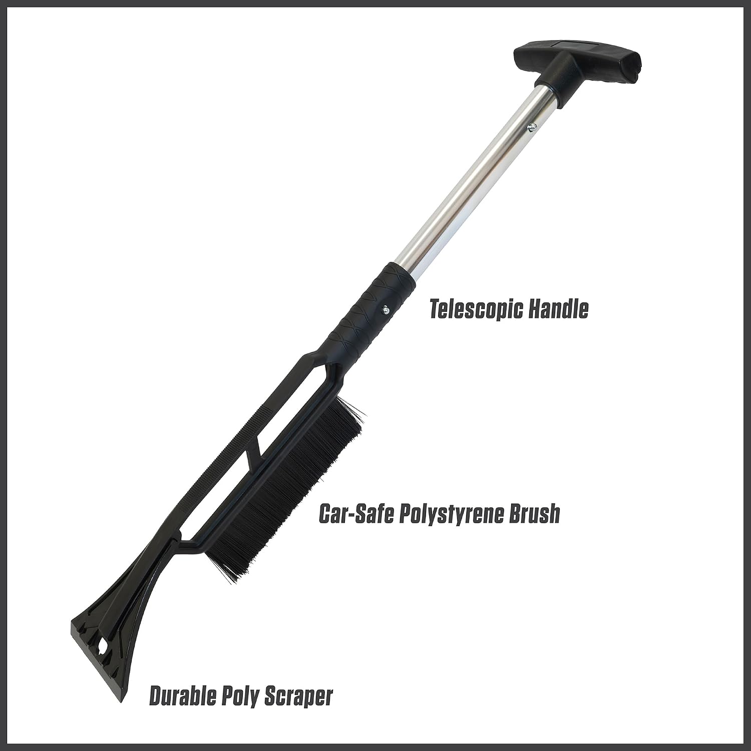 True Temper 3-in-1 Emergency Shovel for Car or Truck, Foldable with Ice Scraper, Ice Brush, Compact Storage for Vehicle or Hiking, Use in Snow, Dirt