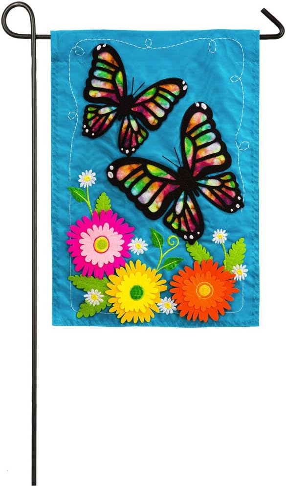 Evergreen Butterfly Beauty Applique Garden Flag, 12.5 x 18 inches
