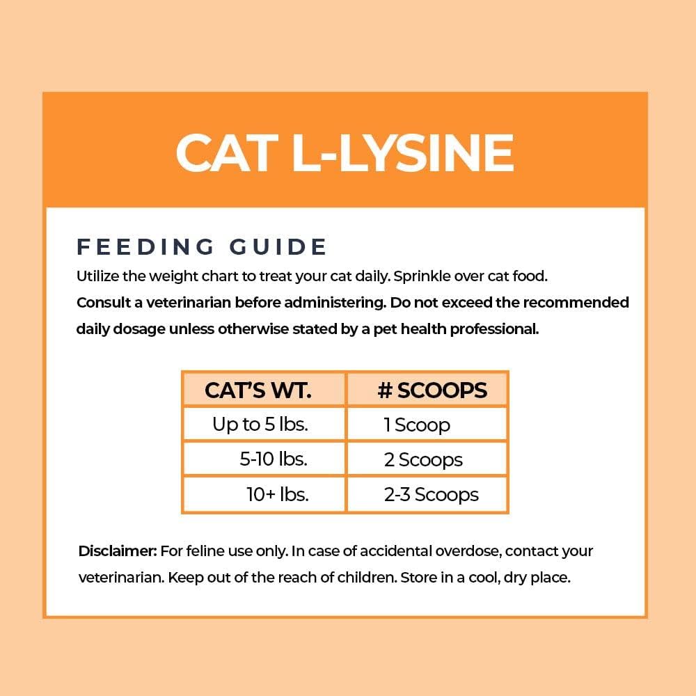 Alpha Paw - Human Grade for Pets - Cat Lysine Supplement - Extra Servings 5-10 Month Supply - Natural Lysine (8 Ounces/227 Grams)