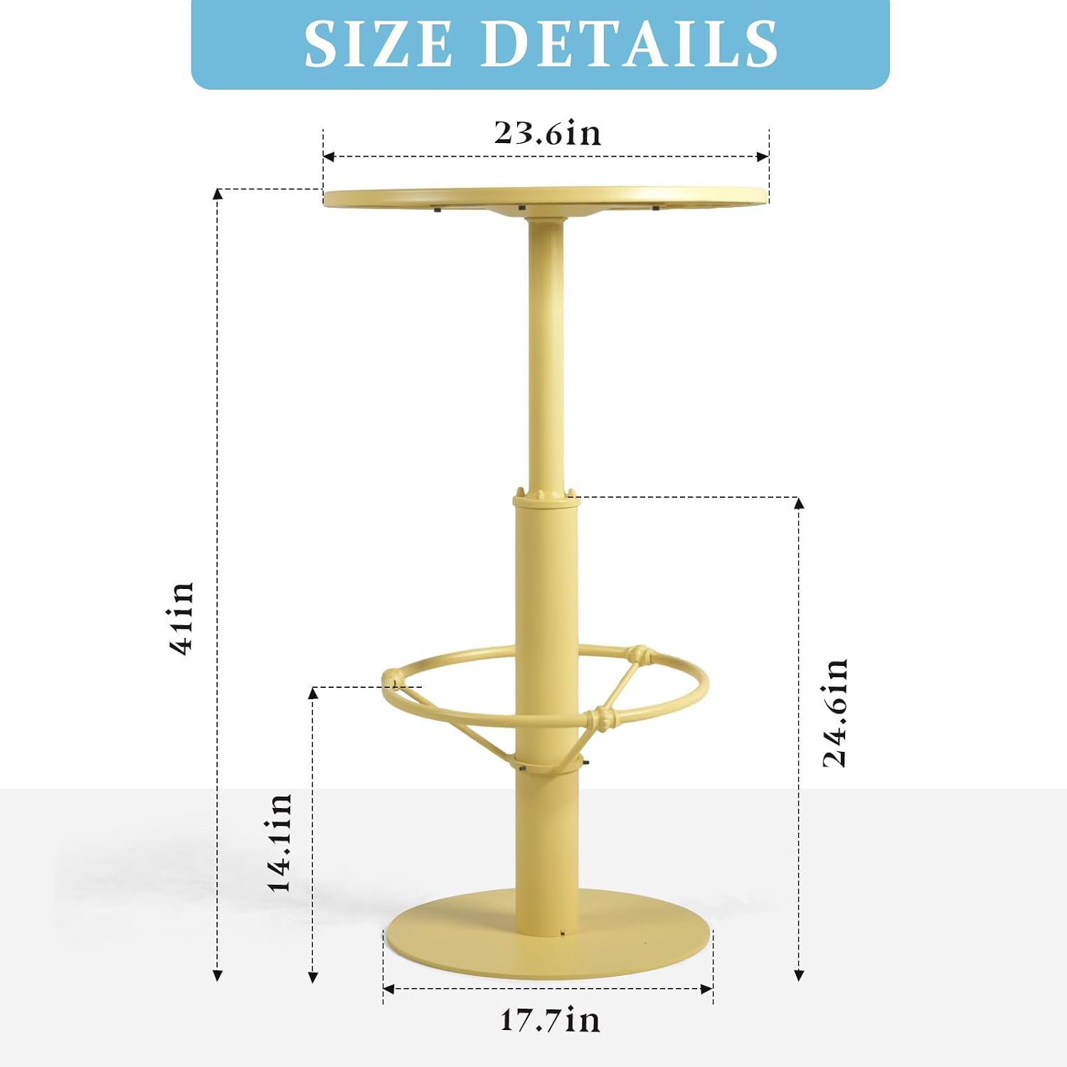 LOKKHAN 42" Tall Rustic Industrial Bar Table 19.68" Dia Round Wooden Top Metal Frame Height Fixed Standing Pub Dining Room Bistro Cocktail Table, Black & Brown