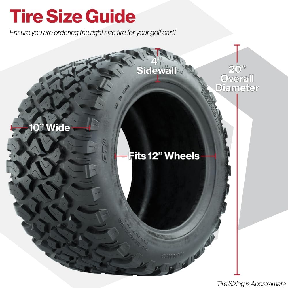 GTW Nomad 22 Inch All Terrain Radial Golf Cart Tire | 22x11-R12 | Steel Belted Radial Construction | Lift Kit Required | Universal Fitment for 12