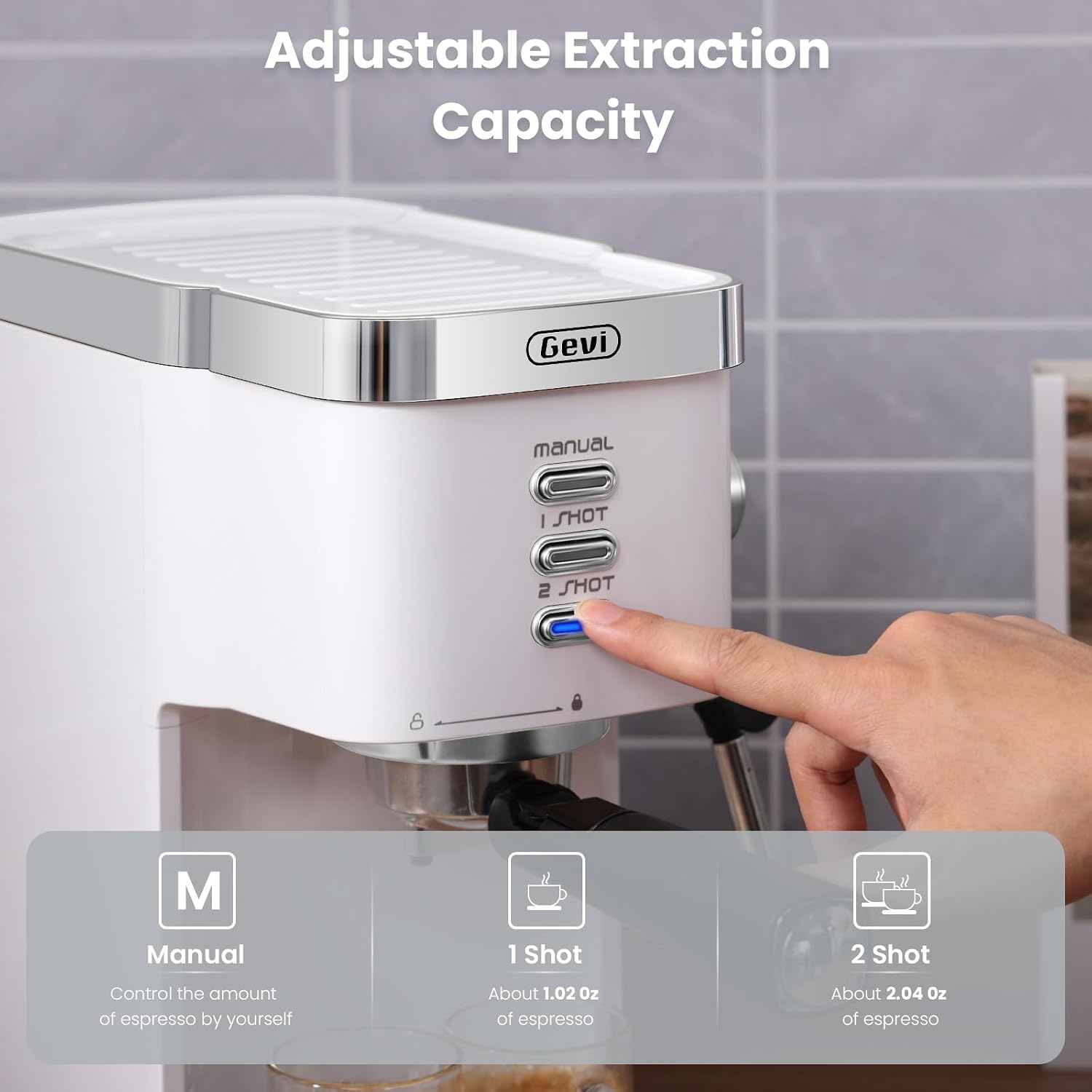 Gevi 20 Bar Compact Espresso Machine with Milk Frother for Latte&Cappuccino | Budget under$150, Removable Water Tank, Produce Good Crema