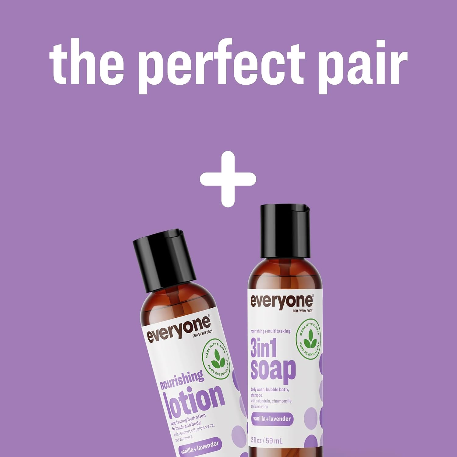 Everyone 3-in-1 Soap Body Wash Bubble Bath Shampoo Coconut Lemon 32oz 2pk | Natural essential oil formula | body wash | shampoo | bubble bath in one | coconut lemon scent | bulk value 2-pack