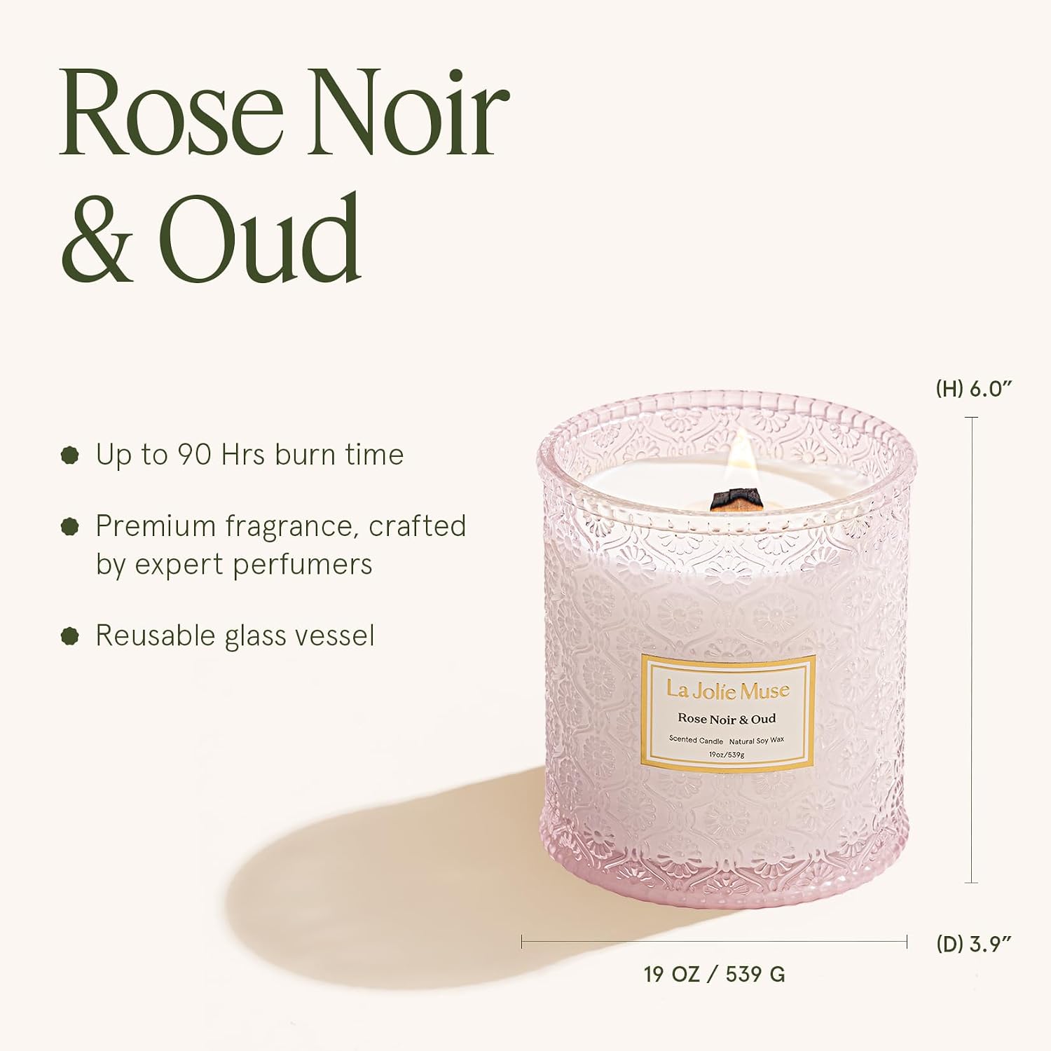 LA JOLIE MUSE Starlit Fir Pine Scented Candles for Home,19 oz Natural Soy