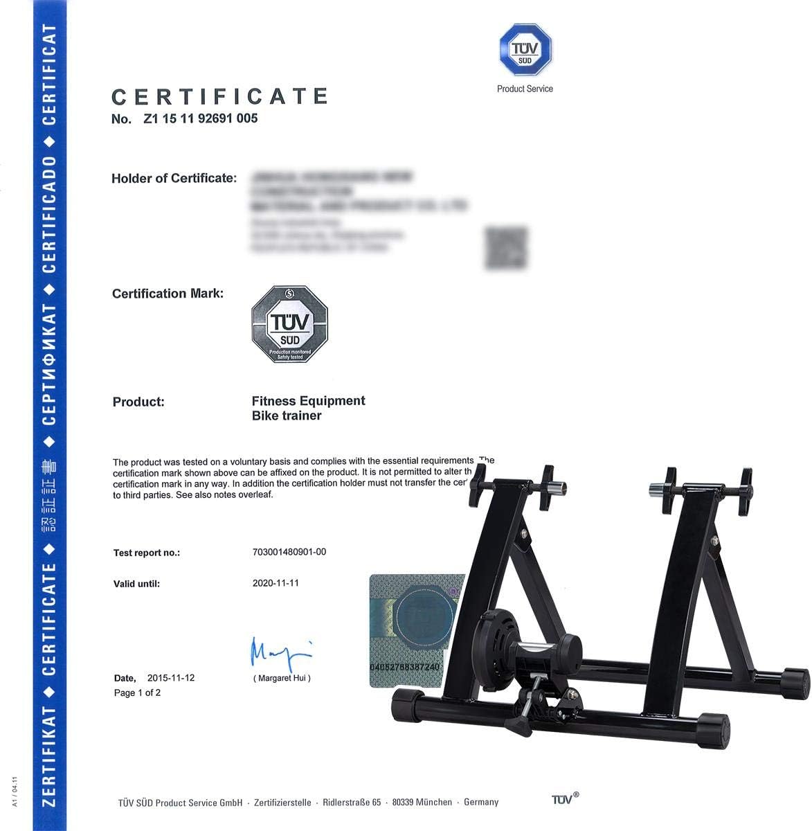 Topeakmart Adjustable Magnetic Bike Trainer Stand for Indoor Riding 26-28in | Quiet magnetic resistance, adjustable levels