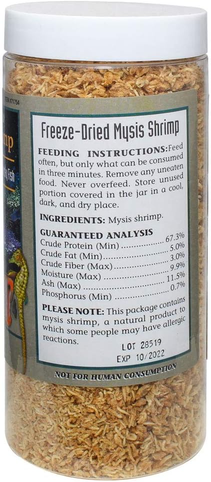 San Francisco Bay Brand Freeze-Dried Mysis Shrimp - Premium Fish Food for Live Fish, Shrimp Food
