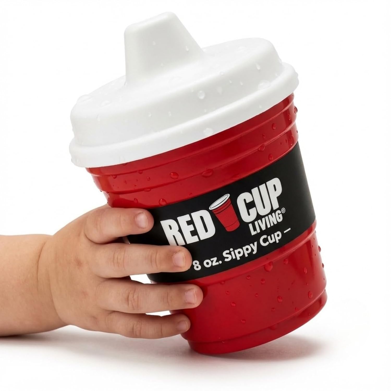 Red Cup Living Trainer Baby Sippy Cup 8 Oz BPA-Free Spill Proof, No Spill Non-Toxic Dishwasher Safe, Leak-Proof Lid, Easy Grip for Toddlers, Girls