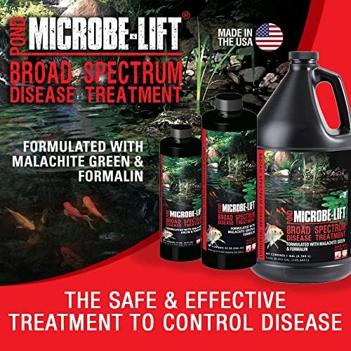 MICROBE-LIFT BSDT16 Broad Spectrum Disease Treatment for Ponds and Outdoor Water Garden, Safe for Live Koi Fish, Goldfish, Plants, and Decor, 16 Fl Oz