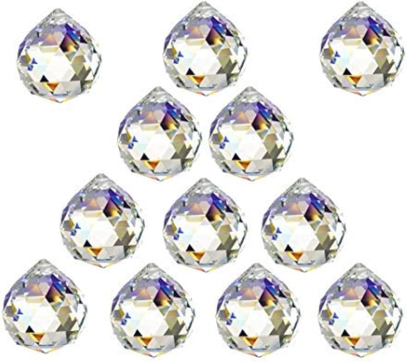 12 Pcs Crystal Ball Prism Suncatcher 30mm Rainbow Pendants Maker | Clear Glass Crystal Ball Prism, Hanging Crystals Prisms for Windows, for Feng Shui