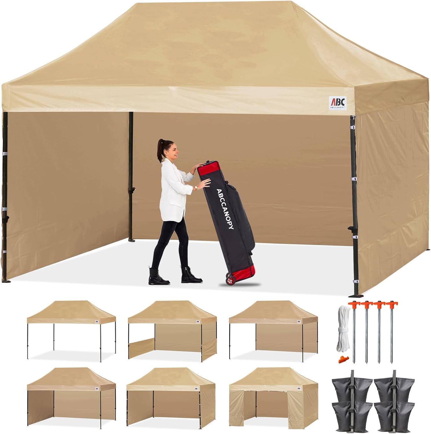 ABCCANOPY Heavy Duty Easy Pop up Canopy Tent with Sidewalls 10x20, Turquoise