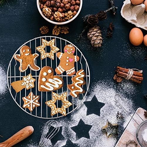 E-far Round Cooking Racks - Size 7½” & 9” & 10½” - Stainless Steel Round Steaming Baking Cooling Rack Set of 3, Multi-Purpose for Canning Air Fryer Pressure Cooker, Dishwasher Safe