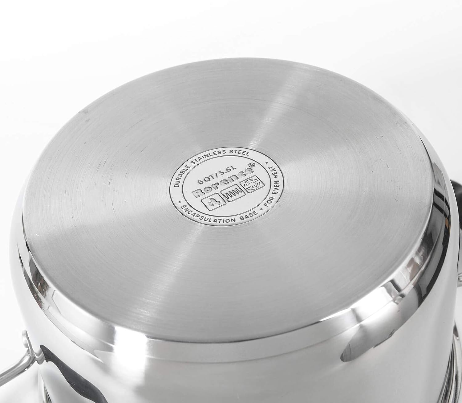 Rorence 6 Quart Stainless Steel Stock Pot, Induction Cooking Pot with Lid
