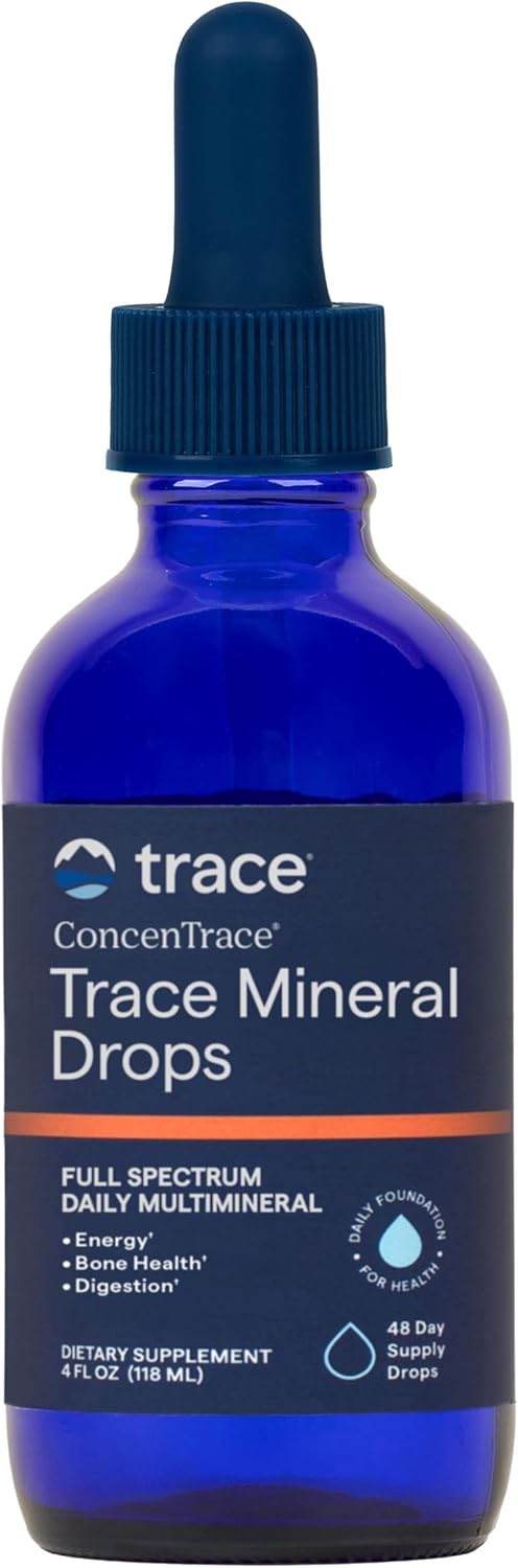 ConcenTrace Trace Mineral Drops, 4 fl oz, 48 Day Supply | Ionic liquid electrolyte concentrate, RO water remineralizer