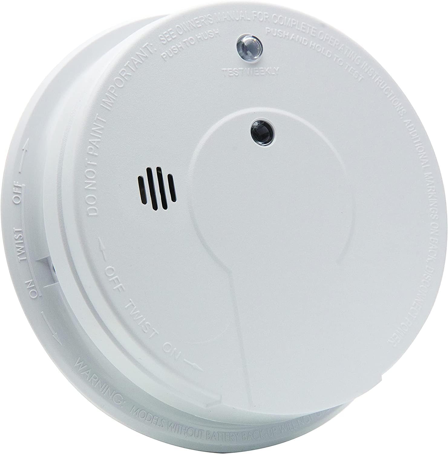 Kidde Smoke Detector, Hardwired Smoke Alarm with 9-Volt Battery Backup, Test-Reset Button, Interconnect Capability, 1 Count (Pack of 1), White