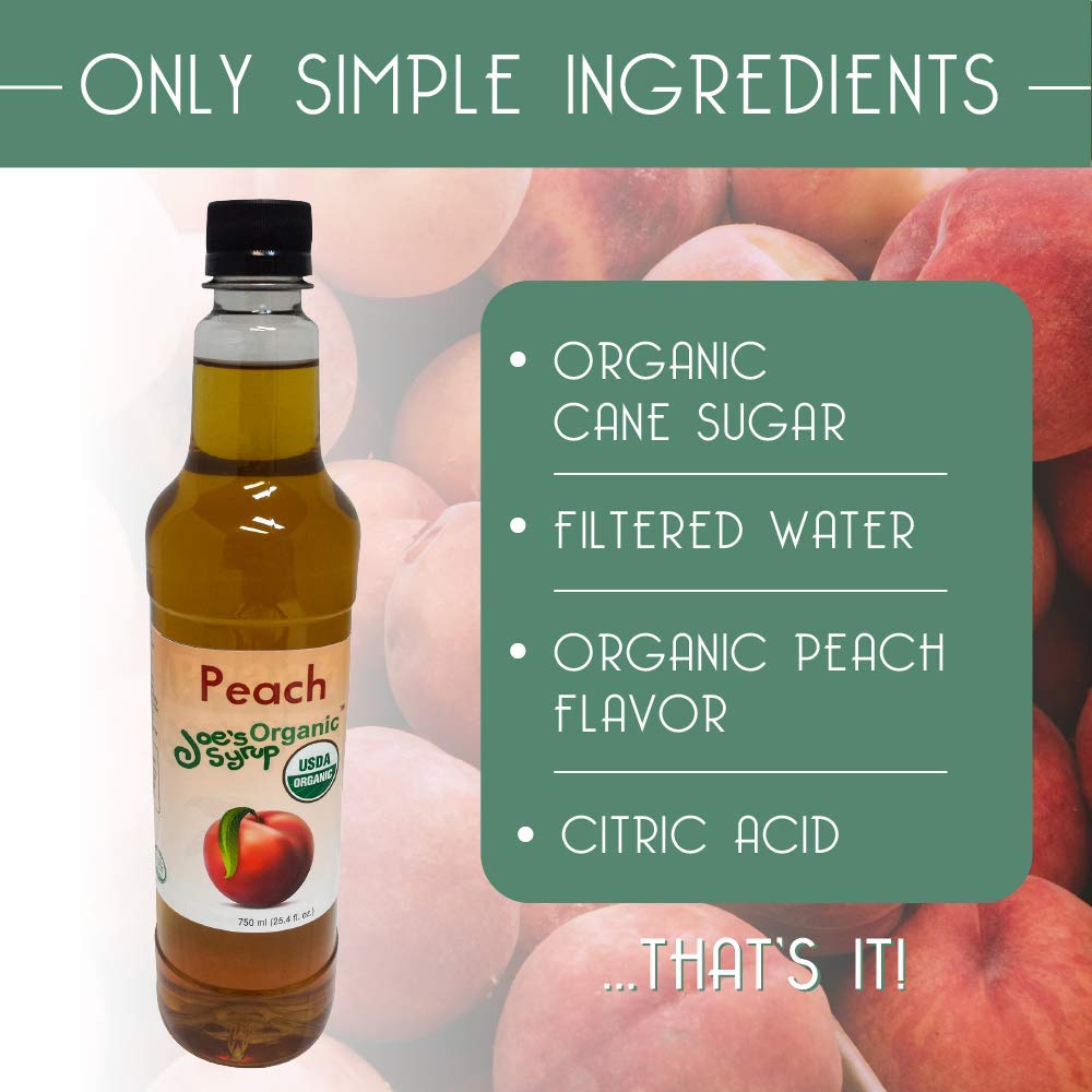 Joe’s Syrup Organic Flavored Syrup, Organic Strawberry, 750 ml | Vegan, gluten-free, Non-GMO, no HFCS; for cocktails & desserts
