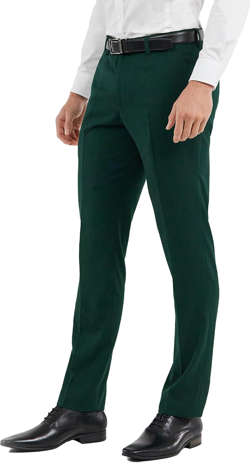 Men's Cozy Hidden Expandable Waist Dress Pants | Premium Stretch Texture Weave Work to Weekend Pants
