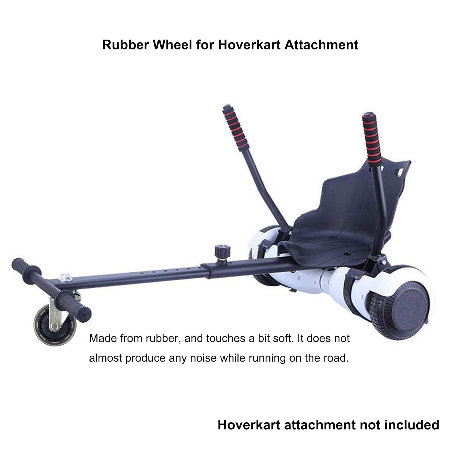 4'' Quiet Rubber Wheel Replacement for Hoverboard Seat Attachment (Single Bolt Type) (4'')