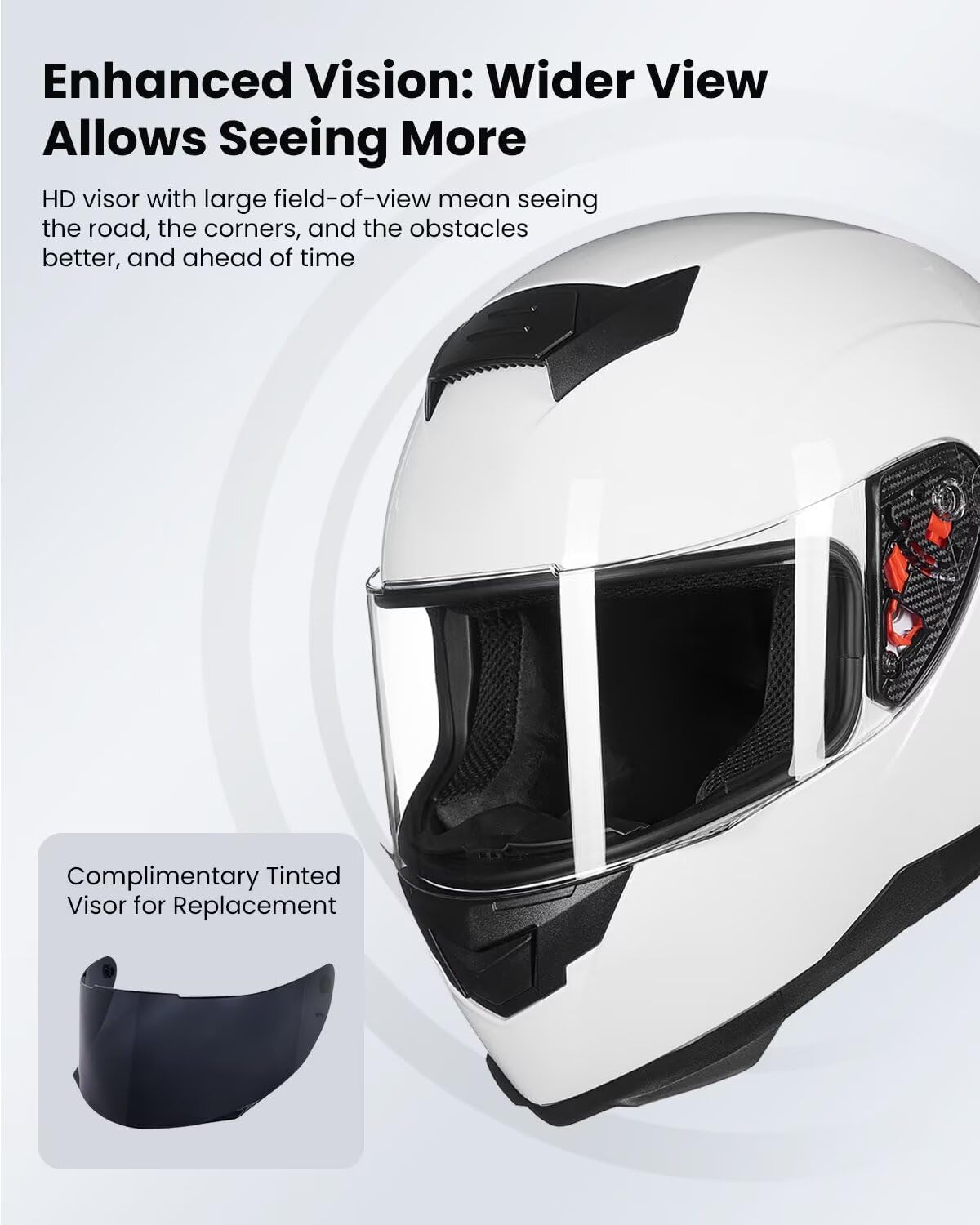 ILM Full Face Motorcycle Helmet for Motocross Street Bike DOT Certified 2 Visors Model-317(Gloss Black, L)