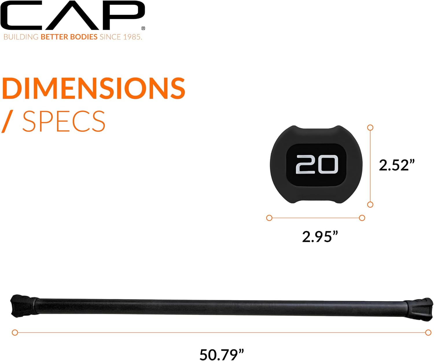 CAP Barbell Weighted Workout Bar | 5-20 lb | Multiple Options