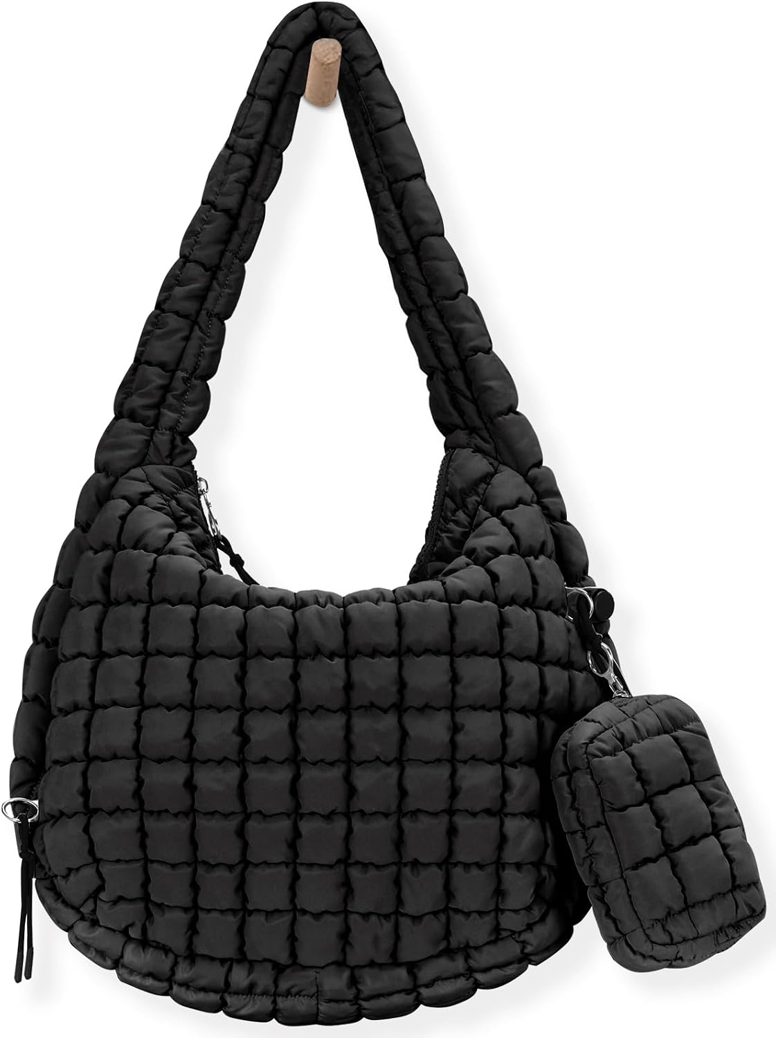 Puffer Tote Bag for Women Large Quilted Puffy Lightweight Carryall Crossbody Tote Bag for Women
