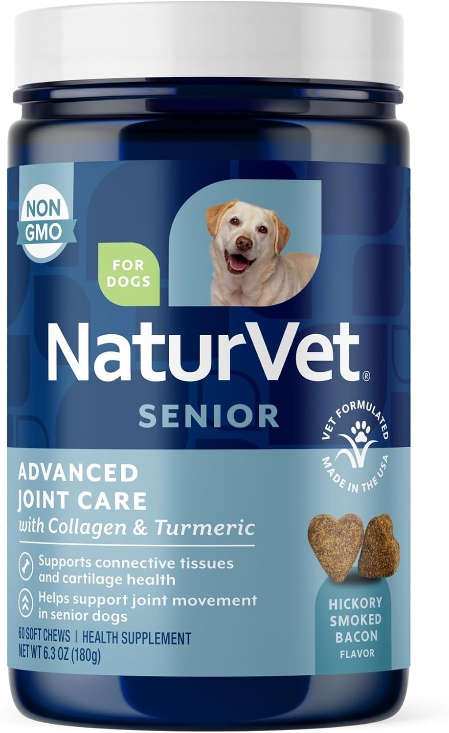 NaturVet – Glucosamine DS Plus - Level 2 Moderate Care – Supports Healthy Hip & Joint Function – Enhanced with Glucosamine, MSM & Chondroitin – for Dogs & Cats–70 Soft Chews