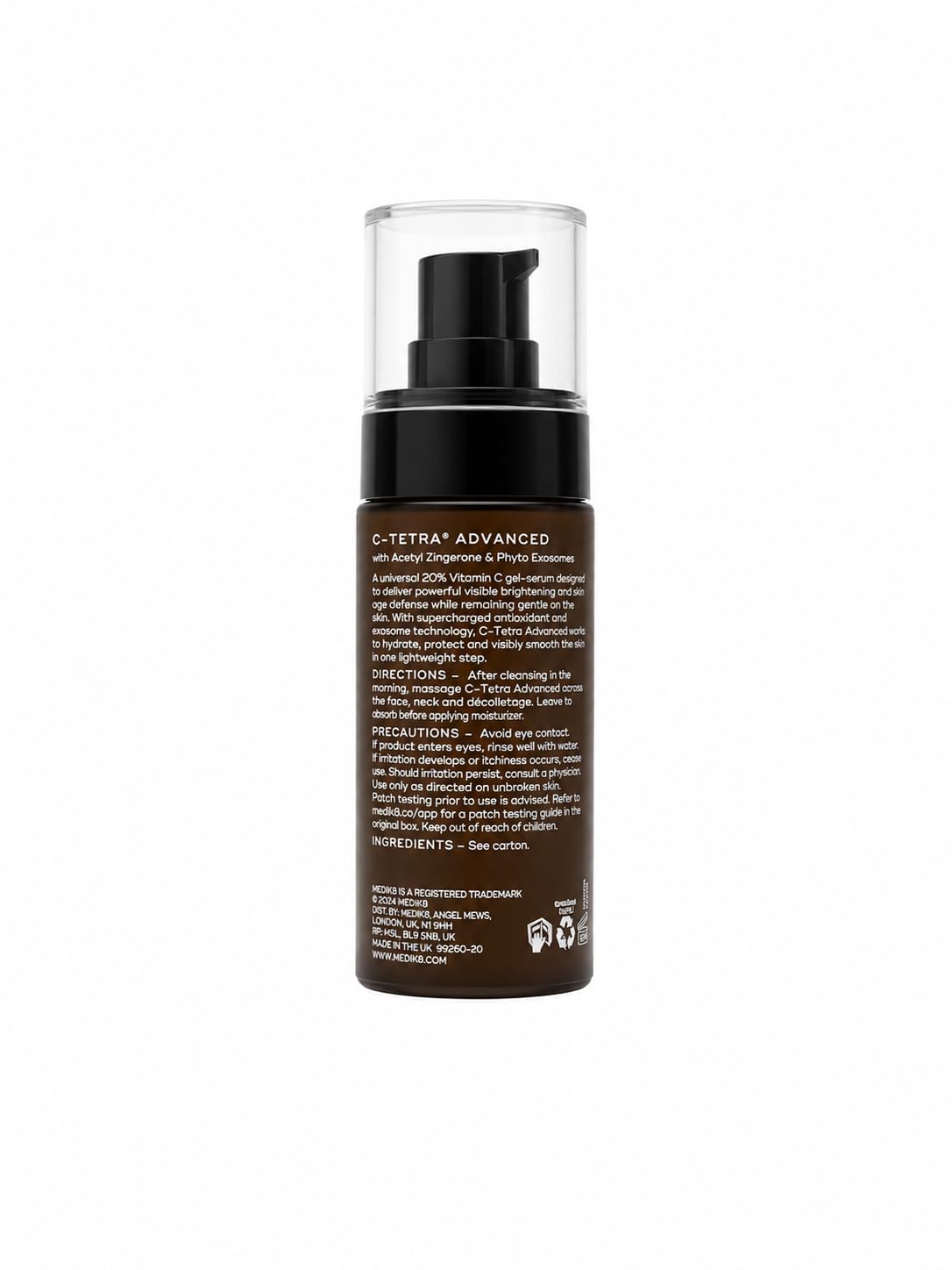 Medik8 C-Tetra - Balancing Vitamin C Serum For Face - Smooths Fine Lines and Wrinkles - Face Serum with Squalane - Vegan and Gluten Free - 1.0 oz | 7% Vitamin C, squalane for hydration, vitamin E antioxidant, lightweight