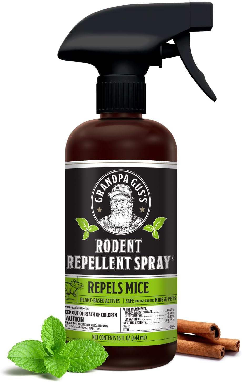 Grandpa Gus's Rodent Repellent Spray, Natural Peppermint Oil, 16 Fl Oz