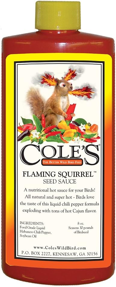 Cole's Wild Bird Products FS08 Flaming Squirrel Seed Sauce, 8-Ounce