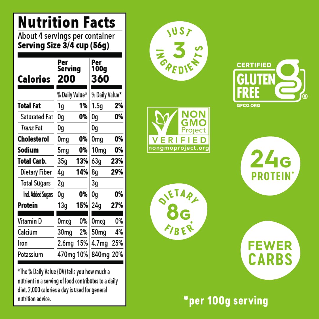 Veggiecraft Farms Rotini Pasta - High Protein, Vegan, Gluten Free Noodles, Made with Lentil Peas & Cauliflower, Plant Based, Low Carb, Healthy Pasta